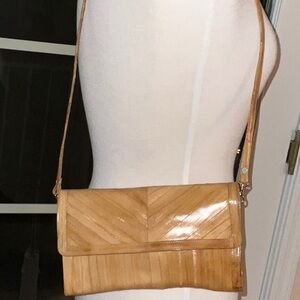 Royal Hock Eel Skin Convertible Clutch With Shoulder Strap Handbag Purse Vintage